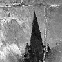 England - Coventry cathedral in rain puddle